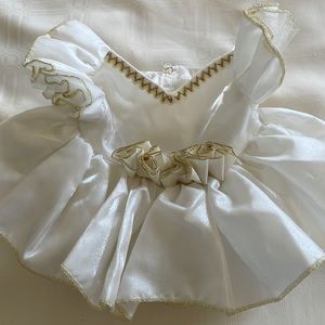 Build-A-Bear Workshop White & Gold Dress